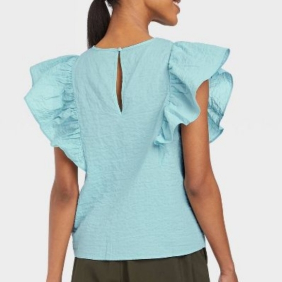 Women's Flutter Sleeve Tank Top A New Day White Size - X Small - Picture 4 of 6